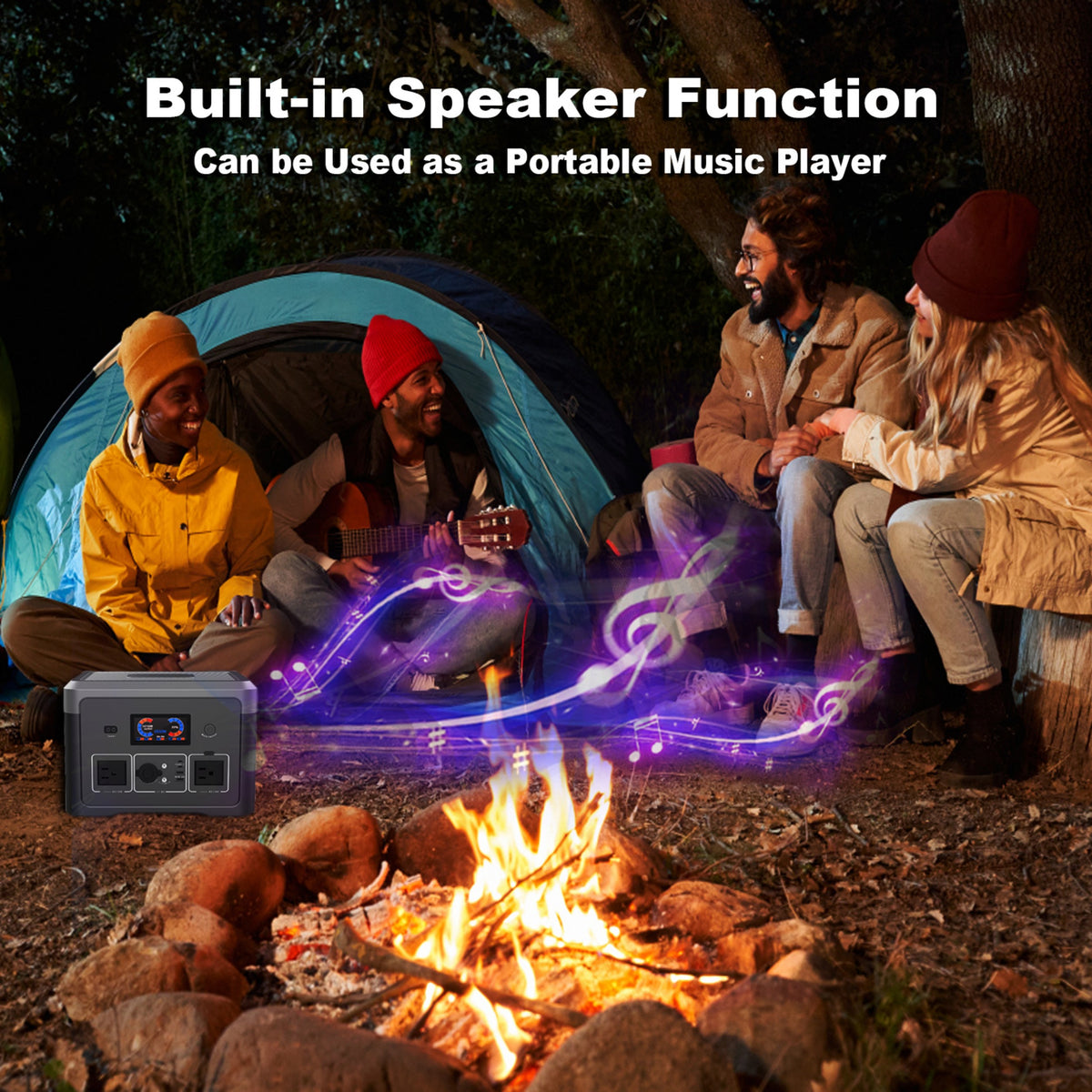 Akiisolo GO2X Portable Power Station 665.6Wh, 600W/1800W, UPS, Bluetooth Speaker, Solar Charger for Camping & Emergency