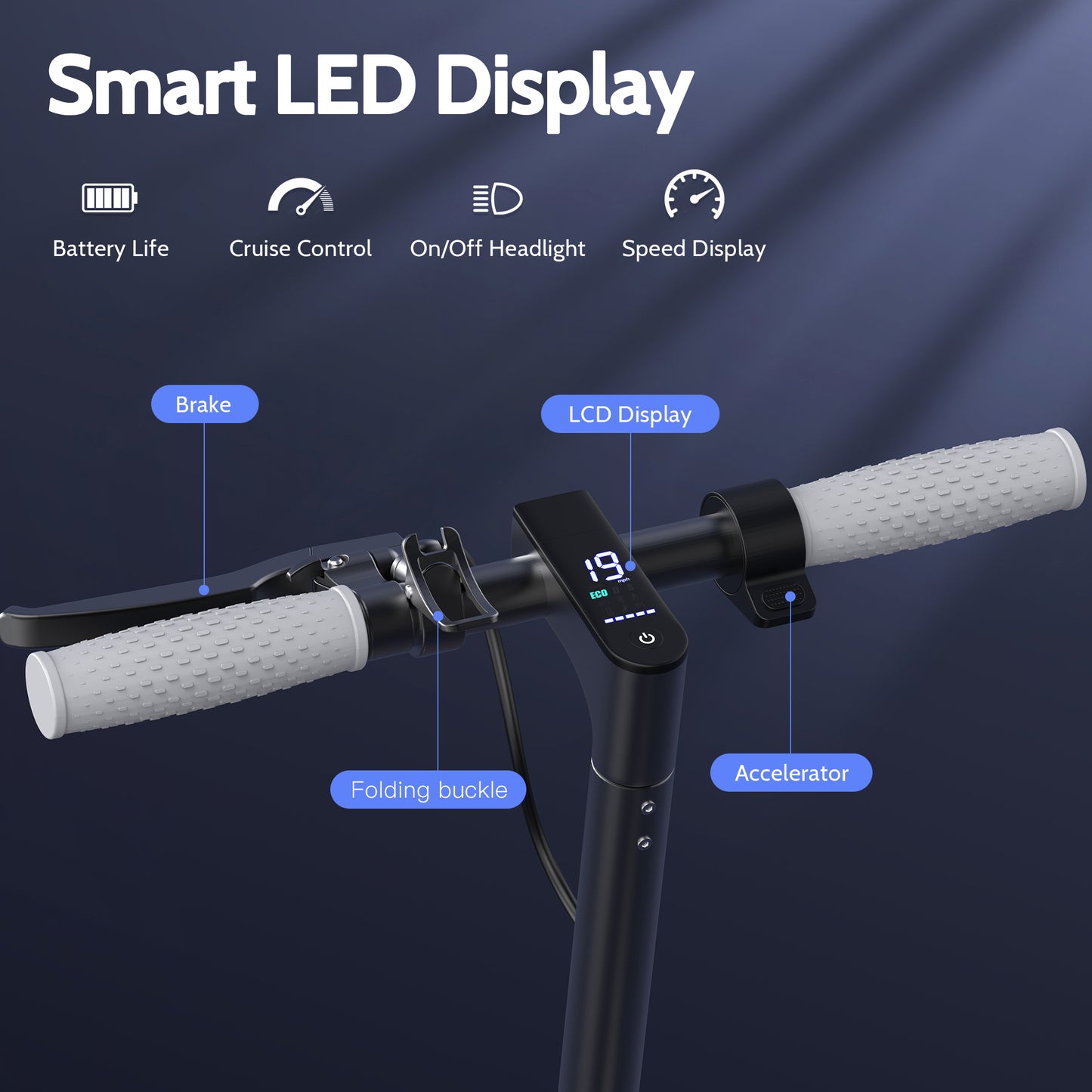 FLYPKIN FK007 350W Motor Electric Scooter,19 MPH Top Speed, 21-Mile Range, 8.5”Wear-resistant Solid Tires, Foldable & Lightweight for Commuting