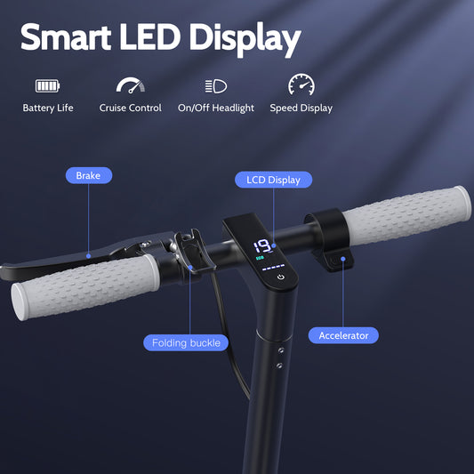 FLYPKIN FK007 350W Motor Electric Scooter,19 MPH Top Speed, 21-Mile Range, 8.5”Wear-resistant Solid Tires, Foldable & Lightweight for Commuting