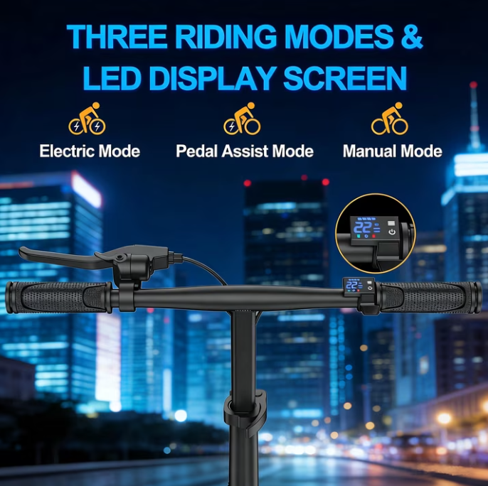 Electric Bike for Adults, 500W Motor, 20 MPH Max Speed Folding Ebike, 14" Electric Bicycles, Max 30 Miles Range (Pedal Assist Mode), Mini E Bikes