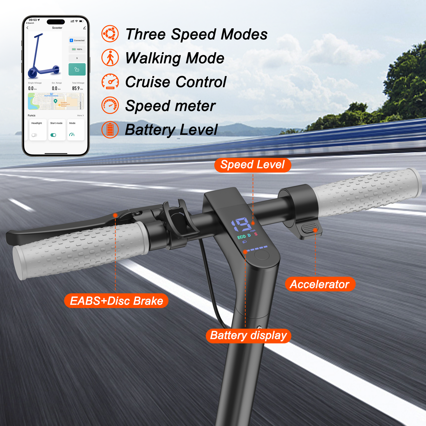 Adult Electric Scooter with 10" Tires & Dual Suspension – 500W Motor, 22 MPH Top Speed, Up to 22 Miles Range, Foldable Design, App Enabled