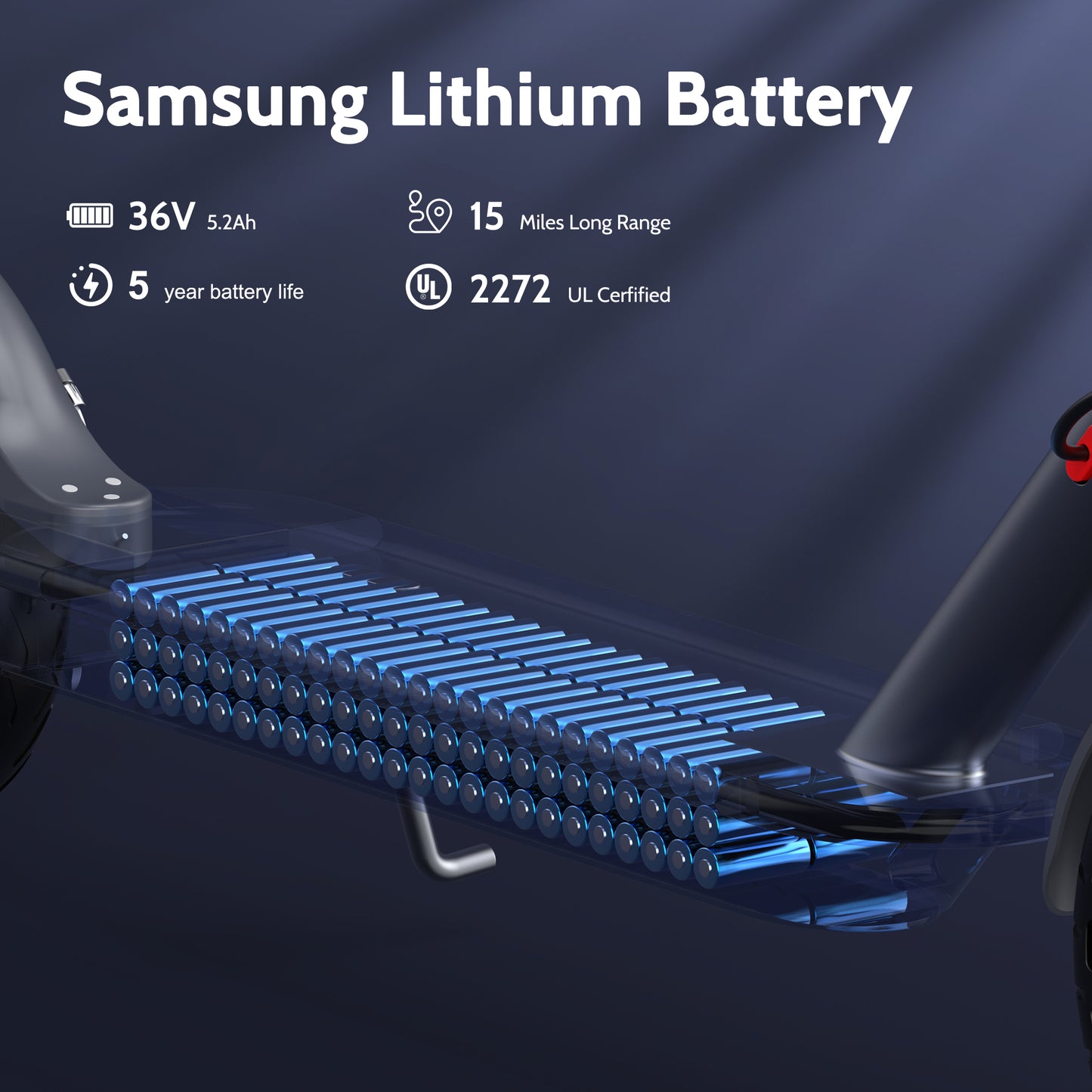 FLYPKIN FK007 350W Motor Electric Scooter,19 MPH Top Speed, 21-Mile Range, 8.5”Wear-resistant Solid Tires, Foldable & Lightweight for Commuting