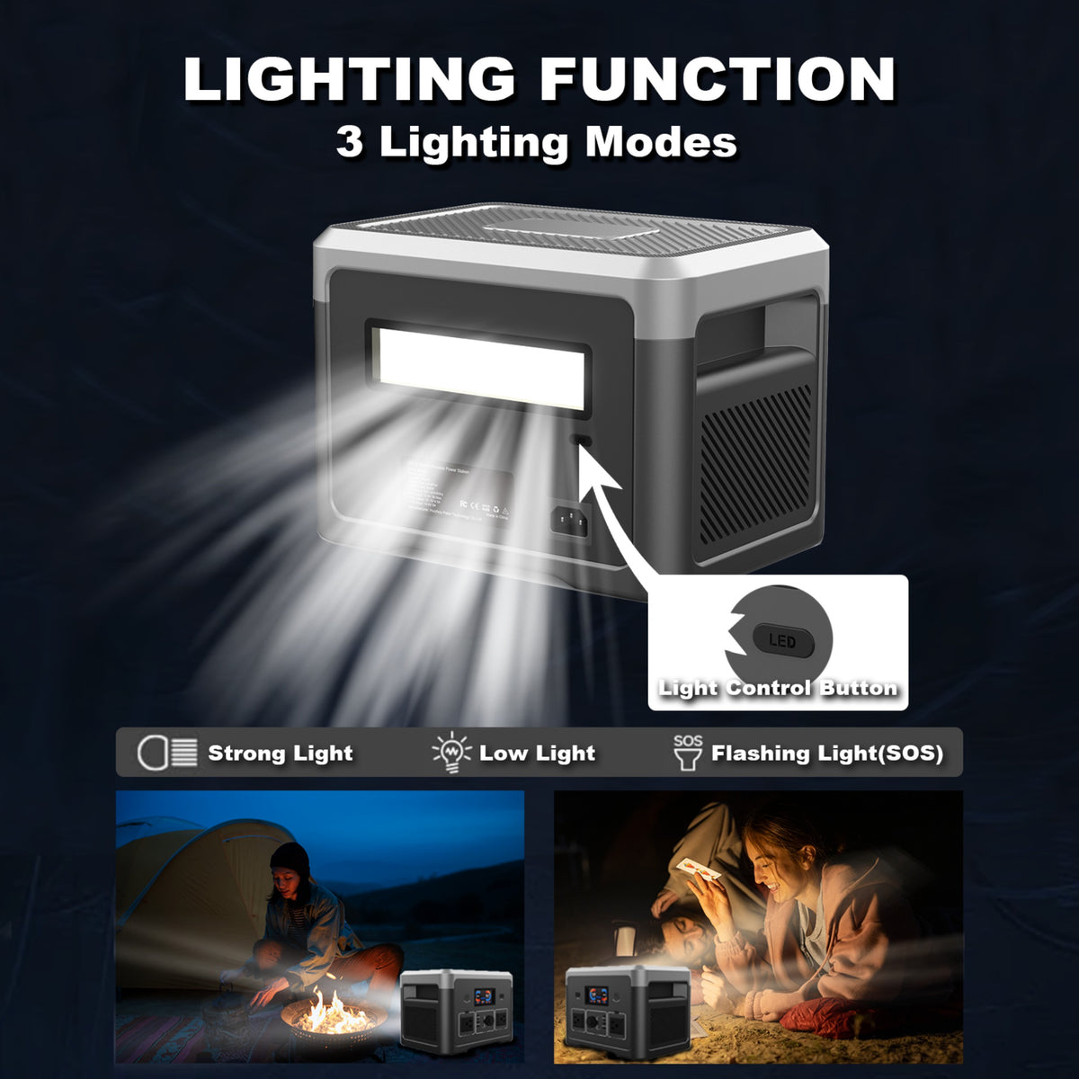 Akiisolo GO2X Portable Power Station 665.6Wh, 600W/1800W, UPS, Bluetooth Speaker, Solar Charger for Camping & Emergency