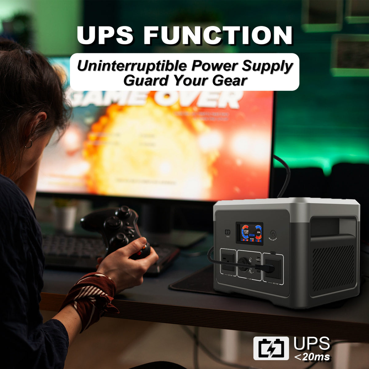 Akiisolo GO2X Portable Power Station 665.6Wh, 600W/1800W, UPS, Bluetooth Speaker, Solar Charger for Camping & Emergency