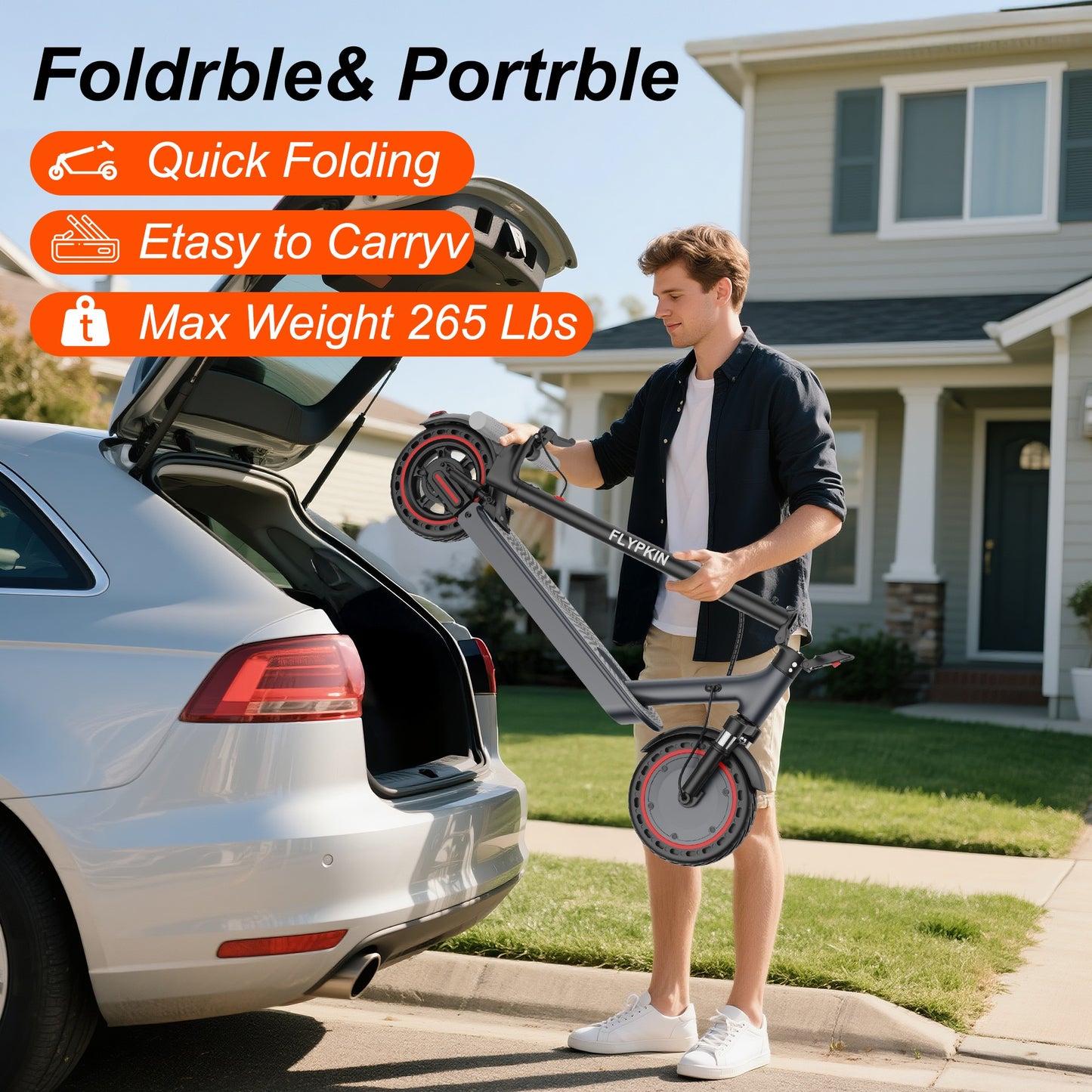 Adult Electric Scooter with 10" Tires & Dual Suspension – 500W Motor, 22 MPH Top Speed, Up to 22 Miles Range, Foldable Design, App Enabled