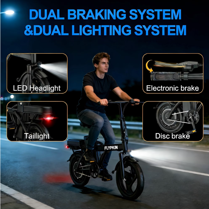 lectric Bike for Adults, 500W Motor, 20 MPH Max Speed Folding Ebike, 14" Electric Bicycles, Max 30 Miles Range (Pedal Assist Mode), Mini E Bikes