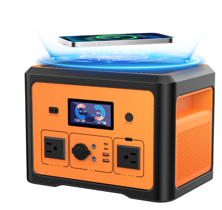 Tiexei PT01 Portable Power Station, 665.6Wh, 600W/1800W Pure Sine Wave, Bluetooth Speaker, UPS, Wireless Charger, Solar/AC/Car Charging for Home Emergency & Camping