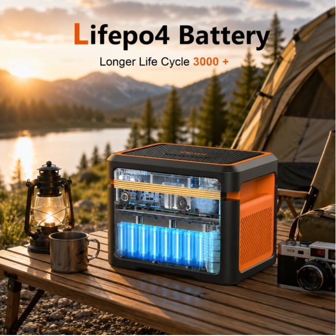 Tiexei PT01 Portable Power Station, 665.6Wh, 600W/1800W Pure Sine Wave, Bluetooth Speaker, UPS, Wireless Charger, Solar/AC/Car Charging for Home Emergency & Camping