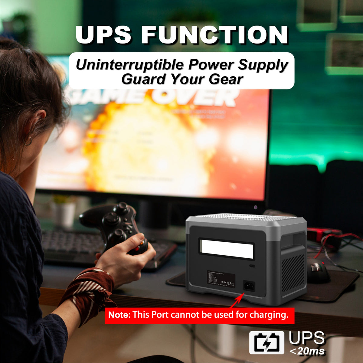 Akiisolo GO2X Portable Power Station 665.6Wh, 600W/1800W, UPS, Bluetooth Speaker, Solar Charger for Camping & Emergency