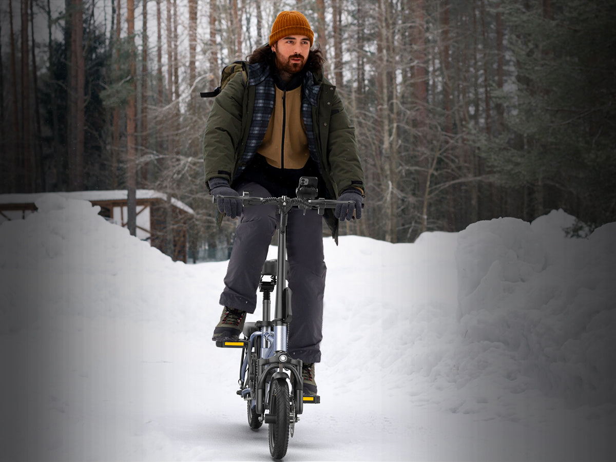 Foldable Electric Bike for Adults and Teens,14 Inch Tire 500W Rear Wheel Drive Motor with 48V 10.4Ah Removable Lithium Battery Two Seats UL2849